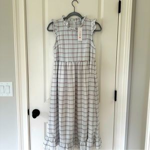 Plaid Sleeveless Western Inspired Midi Dress